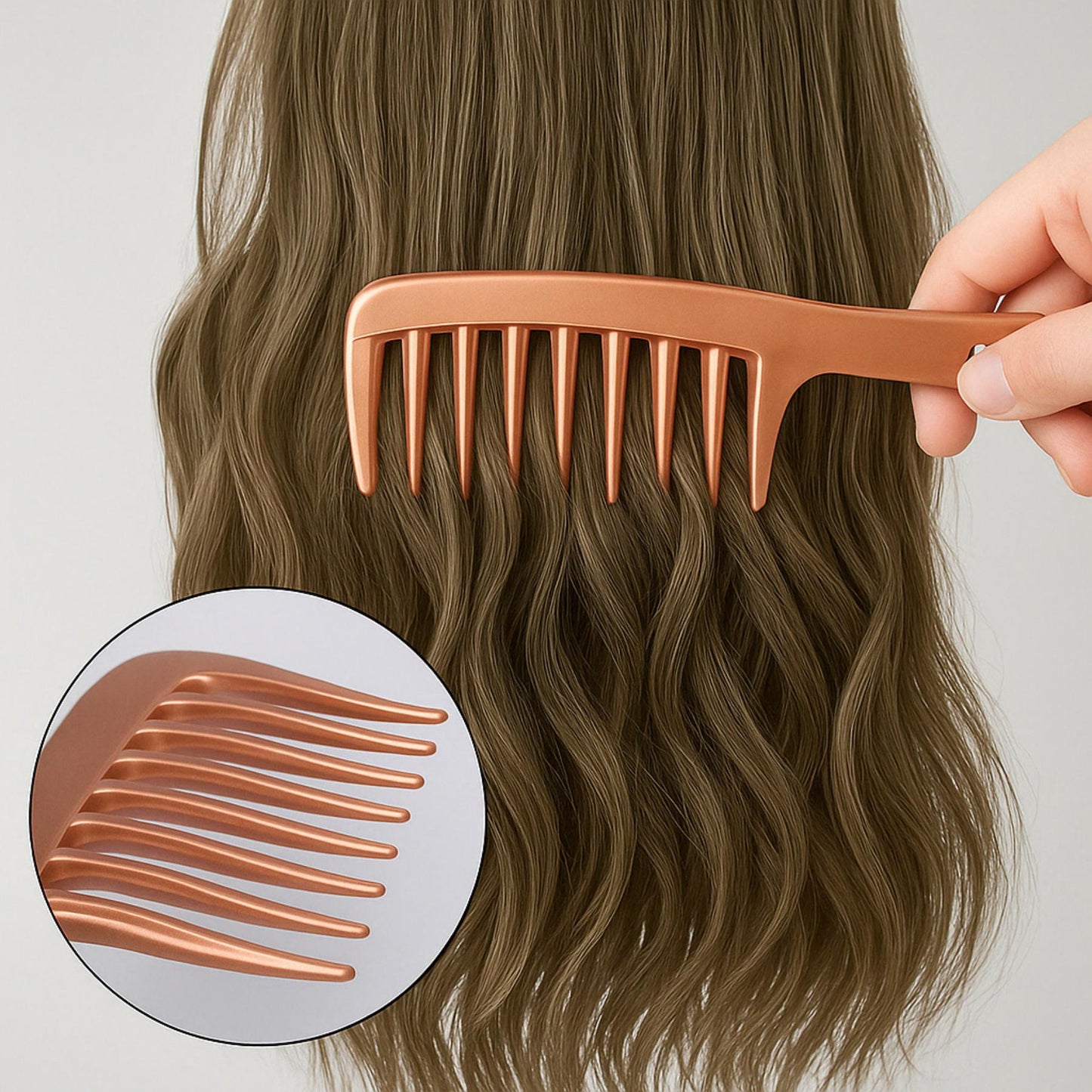 Wide-Tooth Satin Comb – Gentle & Elegant Detangling